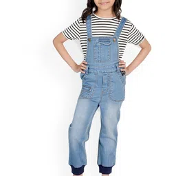 Olele Girls Straight Fit Cotton Dungarees-picture-14