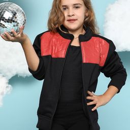 Instafab Girls Colourblocked Windcheater Cotton Bomber Jacket-image-23