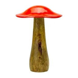 Hind Decor Red & Brown Mushroom Figurine Showpiece-29
