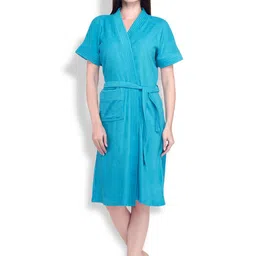 Sand Dune Women Plus Size Pure Cotton Bath Robe with Belt-picture-17
