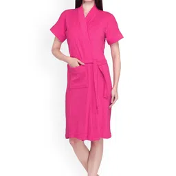 Sand Dune Women Plus Size Pure Cotton Bath Robe with Belt-44