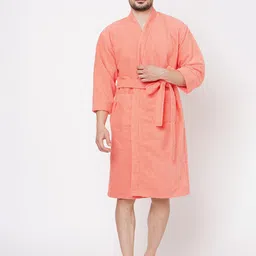 Welspun Peach Pure Cotton Bath Robe-image-83