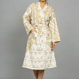 HANDICRAFT PALACE Ombre Printed Pure Cotton Bath Robe-image-87