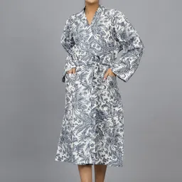 HANDICRAFT PALACE Printed Pure Cotton Bath Robe-image-99