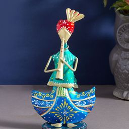 Golden Peacock Green & Blue Musician Decorative Figurine-53