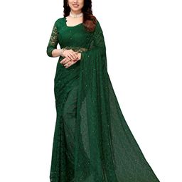 Florence Floral Woven Design Embellished Net Saree-image-65