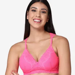 ABELINO Pink Floral Lightly Padded Bra-image-0