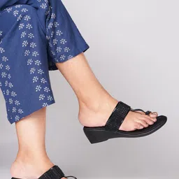 JM Looks Embellished Open Toe Wedge-2