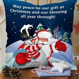 Indigifts Blue & White Graphic Printed Cushion cover With Filler-image-61
