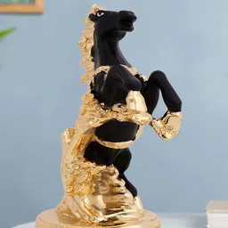 INTERNATIONAL GIFT Black & Brown Textured Horse Resin Figurine Showpiece-10