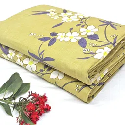 Aurave Olive Green & White Floral Mild Winter 150 GSM Double Bed Dohar-picture-5
