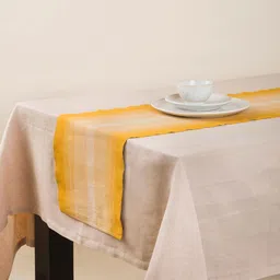 Fabindia Amir Mustard Yellow Cotton Woven Table Runner-40