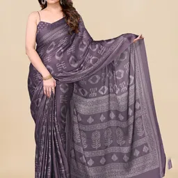 KALINI Abstract Chiffon Block Print Saree image 1