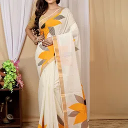DipDiya Floral Zari Printed Taant Saree-picture-48