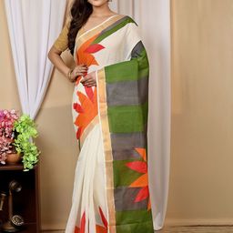 DipDiya Floral Handloom Taant Saree-image-30