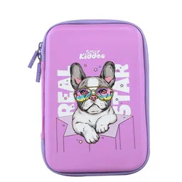 Smily Kiddos Purple Single Compartment Cool Bulldog Print Pen Case-18