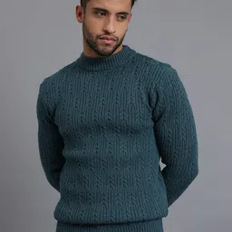 JAVINISHKA Self Designed Mock Collar Woollen Pullover-picture-9
