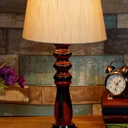 foziq  Brown & Cream Solid  Table Lamps-image-90