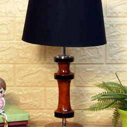 foziq Brown & Black Solid Table Lamp-6