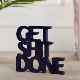 DecorTwist Black Quote Printed Wooden Table Decor Showpiece-image-4