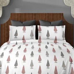 Ariana Maroon & White 200 TC King Bedsheet with 2 Pillow Covers-image-57
