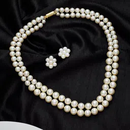 ATIBELLE Gold-Plated Pearl-Beaded Jewellery Set-41