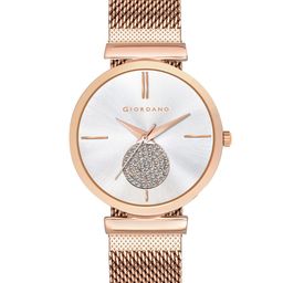 GIORDANO Women Silver-Toned  Bracelet Style Straps Analogue Watch GD-4066-22-38