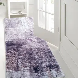 LUXEHOME INTERNATIONAL Grey & White Abstract Soft & Comfortable Floor Runner-58