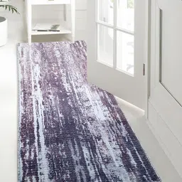 LUXEHOME INTERNATIONAL Purple Abstract Antalia Non Slip Runner-55