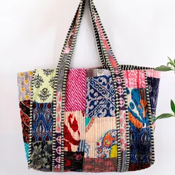 HANDICRAFT PALACE Ethnic Motifs Printed Oversized Cotton Shopper Tote Bag-15