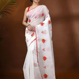 DESH BIDESH Floral Embroidered Saree-image-46