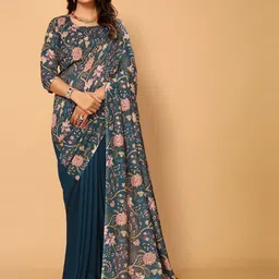 PATLANI STYLE Floral Printed Half - Half Saree-29