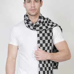 Alvaro Castagnino Men Black & Grey Printed Reversible Muffler-image-53
