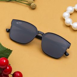 Ted Smith Women Black Lens & Black Square Sunglasses with UV Protected Lens TS-EYEPLAY-20