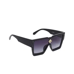 CRIBA Unisex Grey Lens & Black Oversized Sunglasses with UV Protected Lens-CR_STAR GREY-18