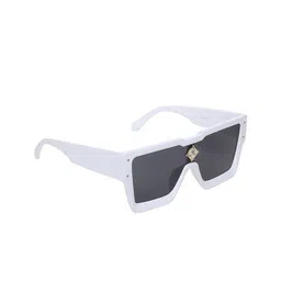 CRIBA Unisex Grey Lens & White Oversized Sunglasses with UV Protected Lens-12