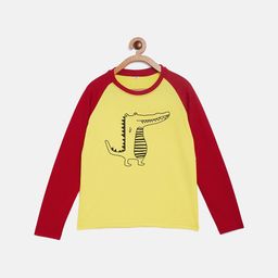 LILCLAN - BY THE DRY STATE Boys Yellow Typography Printed Drop-Shoulder Sleeves Applique T-shirt-image-80