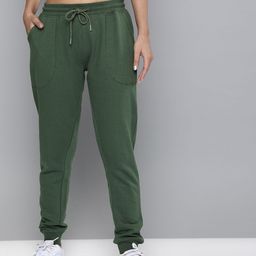 Harvard Woman's Olive Green Solid Track Pants-image-28