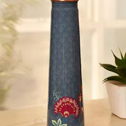 JAYPORE Blue & Red Copper Floral Printed Water Bottle-image-99