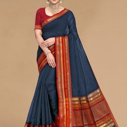 Sidhidata Navy Blue Coloured Kota Doria Cottton Manipuri Saree-42