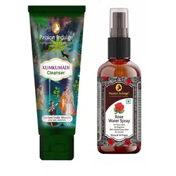 Passion Indulge Set Of 2 Off White Kumkumadi Natural Cleanser & Rose Water-40