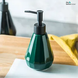 The Better Home Green Striped Glossy Soap Dispenser 250 ml-image-79