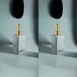 USHA SHRIRAM Grey 2 Pieces Ceramic Soap Dispenser Bottle 320 ml Each-image-43
