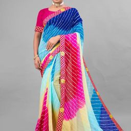 ASTEYAM Leheriya Gotta Patti Saree-image-79