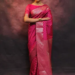 BAESD Ethnic Motifs Woven Design Pure Silk Banarasi Saree-19
