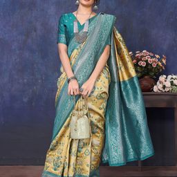 sareyavella Floral Woven Design Zari Banarasi Saree-image-80