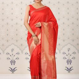 Ode by House of Pataudi Woven Design Zari Banarasi Saree-image-2