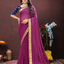 Rhey Woven Design Zari Pure Chiffon Banarasi Saree-13