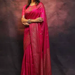 KALINI Ethnic Motifs Zari Banarasi Saree-22