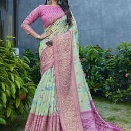 Anouk Floral Zari Banarasi Saree-15